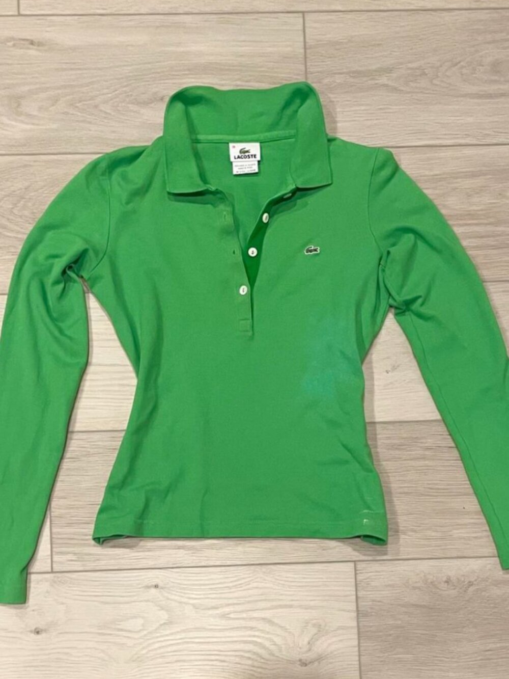 Y2K Green Lacoste Polo Long sleeve
